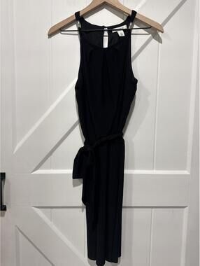 White House Black Market Black Sleeveless Dress with Waist Tie, NWT, Size S